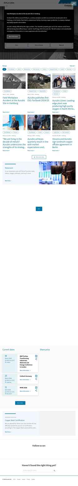 Screenshot www.aurubis.com