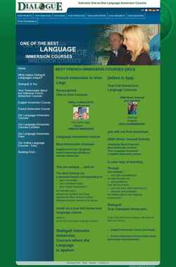 Posnetek zaslona www.dialogue-languages.com