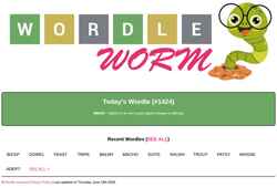 Captură de ecran wordleworm.com