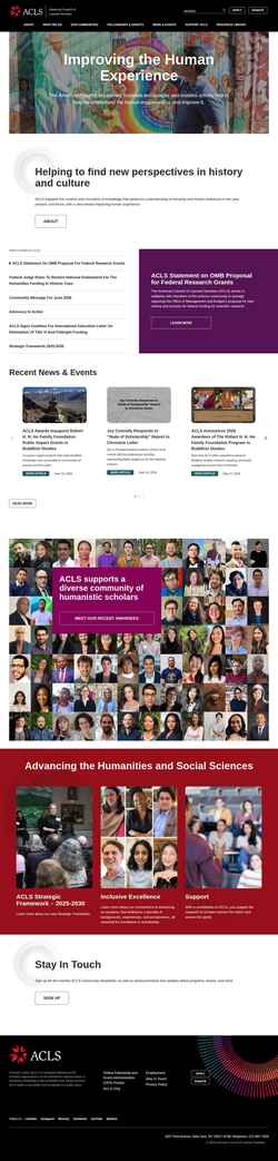 Ekrānuzņēmums www.acls.org