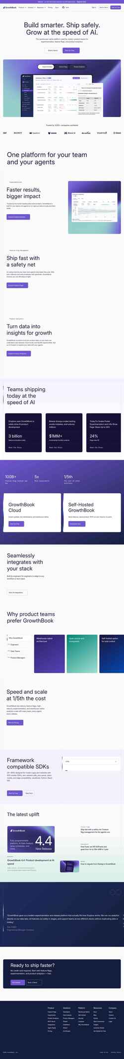 Schermafbeelding www.growthbook.io
