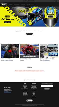 Captura de pantalla shoei-helmets.com