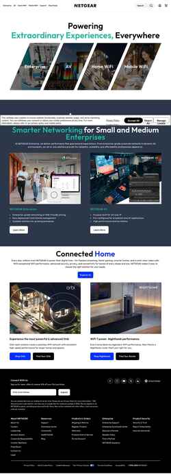 Posnetek zaslona www.netgear.com