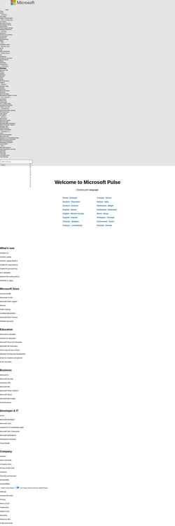 Ekrānuzņēmums pulse.microsoft.com