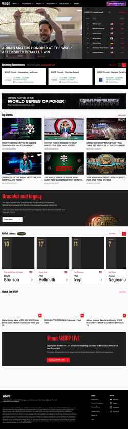 Skjermdump www.wsop.com
