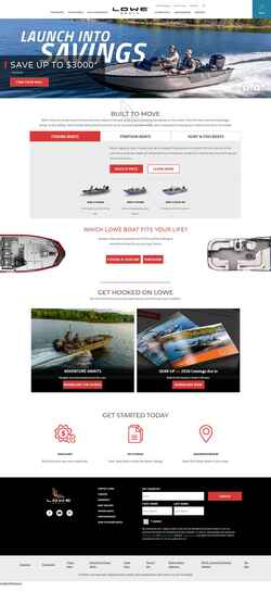 Snímek obrazovky www.loweboats.com
