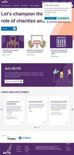 Captură de ecran www.ncvo.org.uk