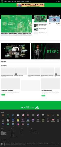 Captura de pantalla www.austinfc.com