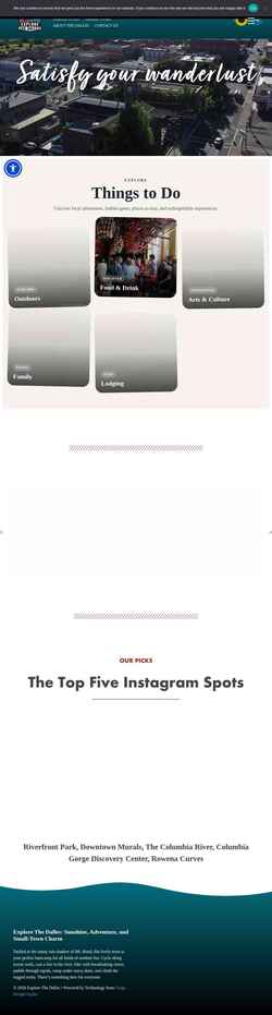 Screenshot explorethedalles.com
