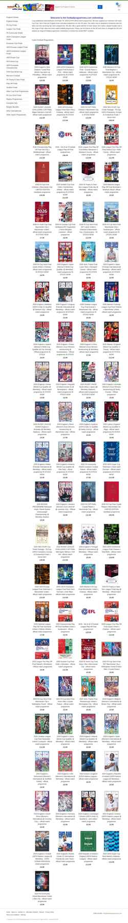 Skærmbillede www.onlineshop.footballprogrammes.com