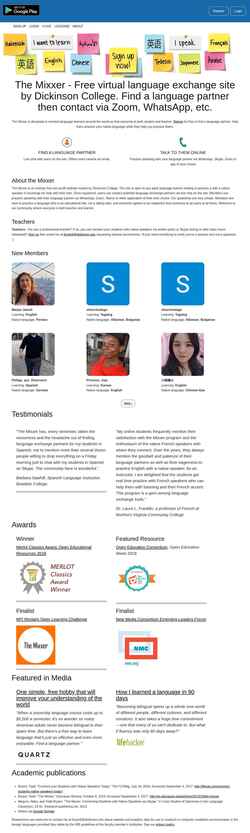 Screenshot www.language-exchanges.org