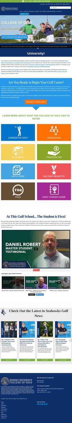 Skærmbillede collegeofgolf.keiseruniversity.edu