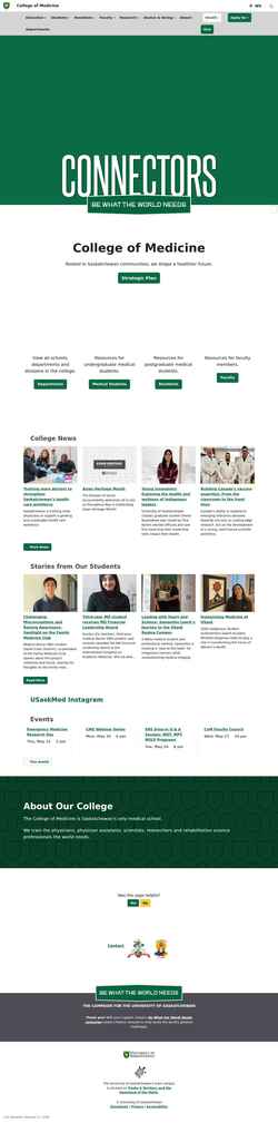 Captură de ecran medicine.usask.ca