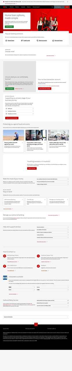 Снимак екрана www.nab.com.au