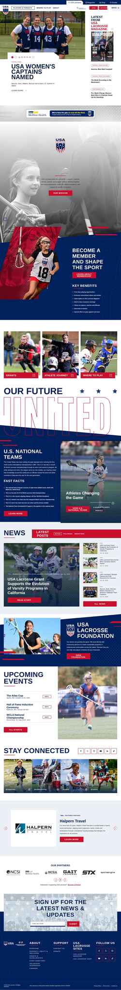 Snímek obrazovky www.usalacrosse.com