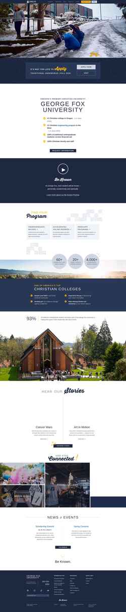 Skjermdump www.georgefox.edu