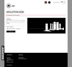 Screenshot b2b.molotow.com