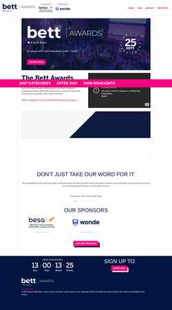 Screenshot bettawards.com