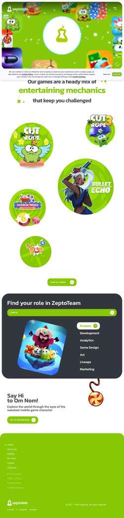 Képernyőkép www.zeptolab.com
