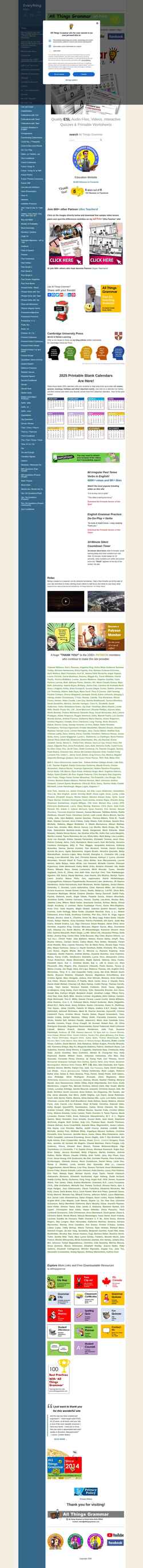 Captură de ecran www.allthingsgrammar.com