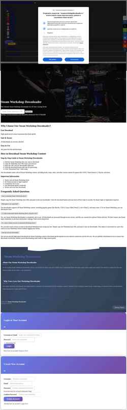 Zrzut ekranu www.steamworkshopdownloader.cc