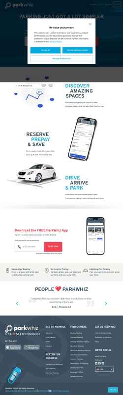 Zrzut ekranu www.parkwhiz.com