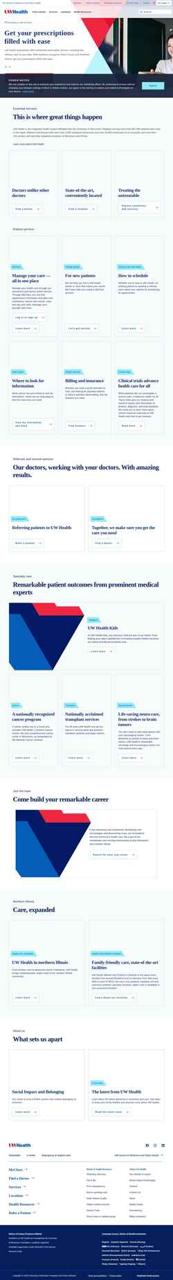 Снимак екрана www.uwhealth.org