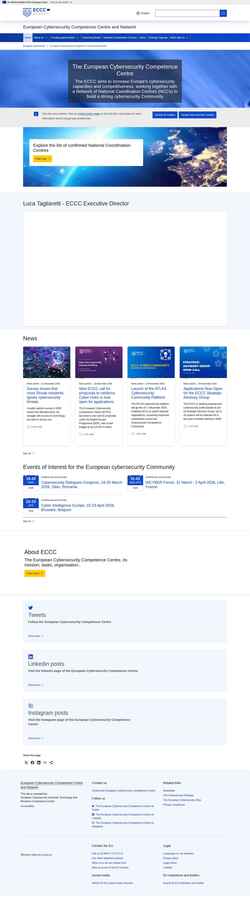 Captura de pantalla cybersecurity-centre.europa.eu
