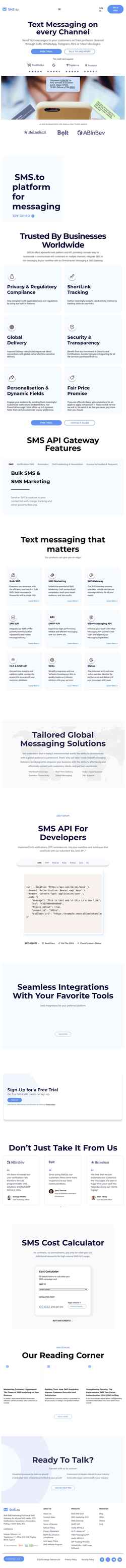 Screenshot sms.to