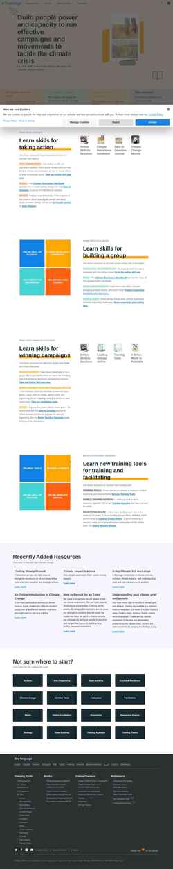 Captură de ecran trainings.350.org
