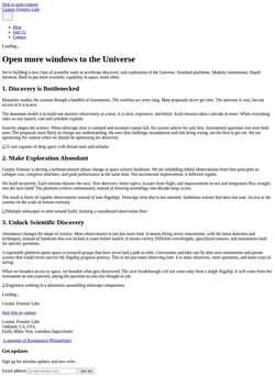 Screenshot www.cosmicfrontier.org