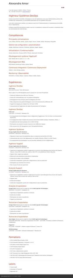 Screenshot cv.ralex.fr