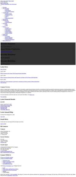 Screenshot ir.mirion.com