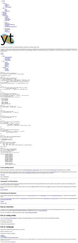 Captura de pantalla yt-project.org