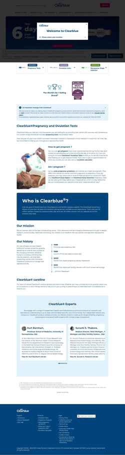 Ekrānuzņēmums www.clearblue.com
