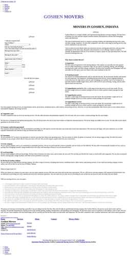 Screenshot www.goshenmovers.com
