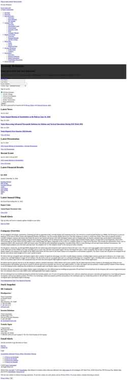 Screenshot ir.vuzix.com