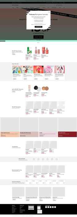 Снимак екрана www.sephora.com.au
