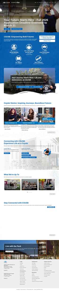 Снимак екрана www.csusb.edu