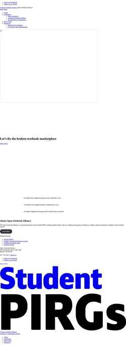Screenshot opentextbookalliance.org