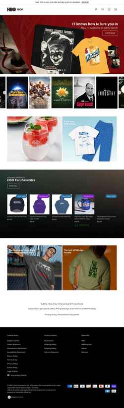 Ekran görüntüsü shop.hbo.com