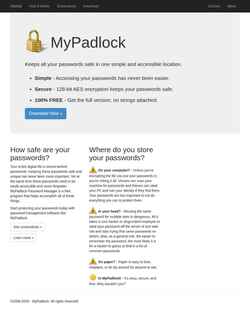 Captura de tela mypadlock.com
