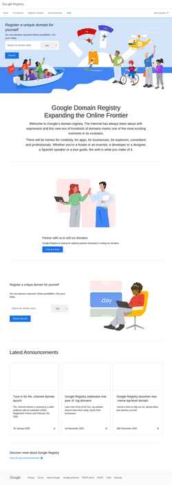 Screenshot www.registry.google