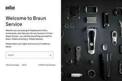 Captura de pantalla service.braun.com