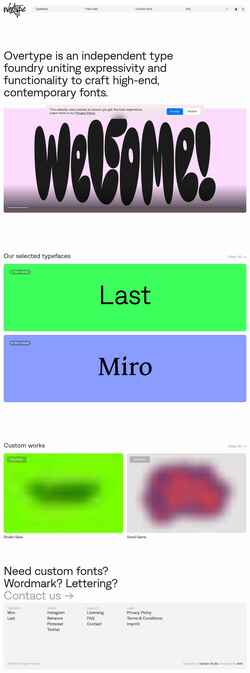 Screenshot www.overtypefoundry.com