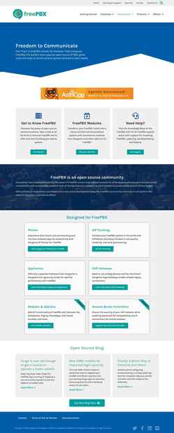 Снимак екрана www.freepbx.org