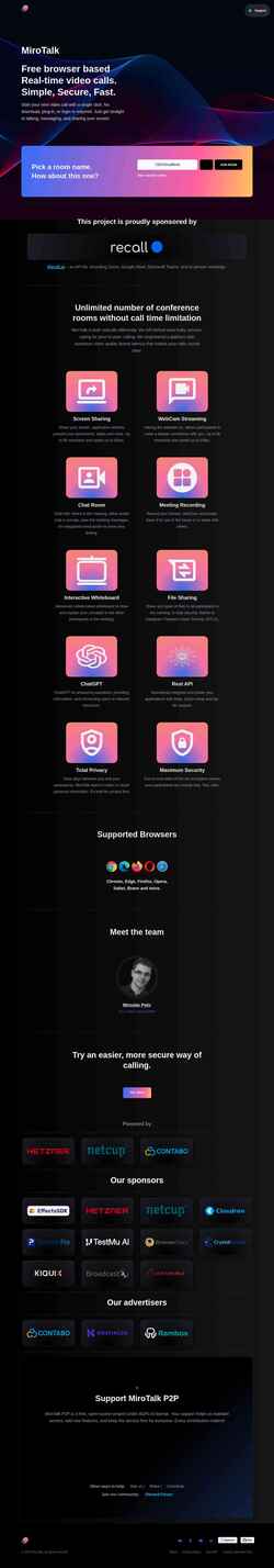 Screenshot p2p.mirotalk.com