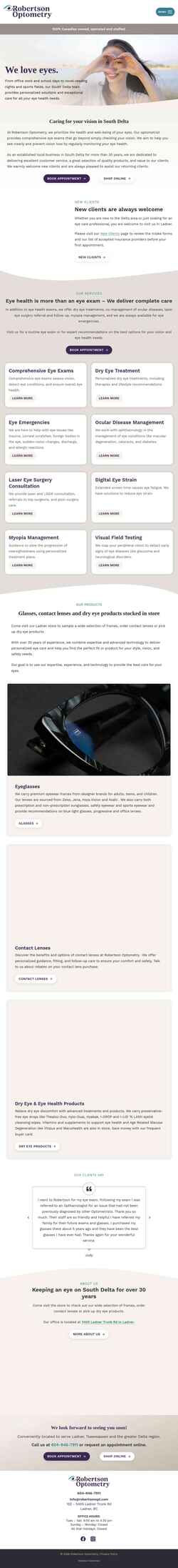 Zrzut ekranu robertsonopt.com
