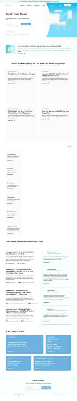 Screenshot tenjin.com