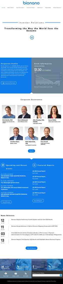 Screenshot ir.bionanogenomics.com